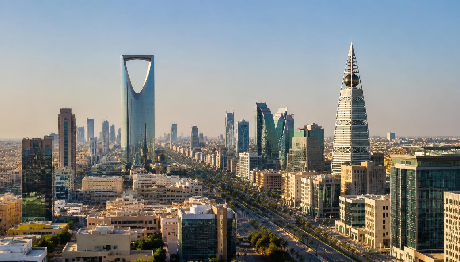 Riyadh skyline with Kingdom Centre and Al Faisaliah Tower